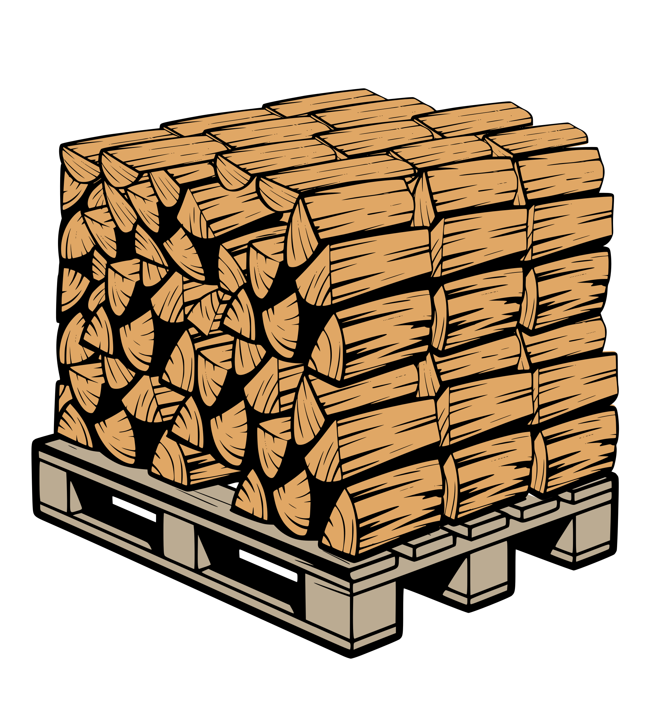 Supplier stacking firewood